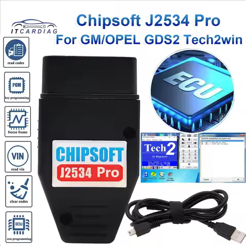 Chipsoft J2534 Pro for GM/OPEL GDS2 Scanner V2023.2.1 ECU Chip Tunting Tech2WIN 16.02.24 Diagnostic 