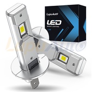 2ชิ้นหลอดไฟไฟ LED Canbus H1ไฟหน้ารถมอเตอร์ไซค์แบบ LED ขนาดเล็ก6500K 12V-48V หลอดไฟหน้า300W 80000LM ส