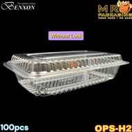OPS-H2 BENXON Plastic Tray [ 100pcs± ] Bakery Disposable Clear Food OPS Box - Bekas Makanan OPS H2 H
