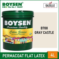 Boysen Color Series Permacoat Flat Latex Gray Castle B708 Acrylic Latex Paint - 4L