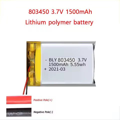 803450 3.7V 1500mAh Polymer Lithium Rechargeable Battery for GPS navigator Bluetooth Headset Camera 
