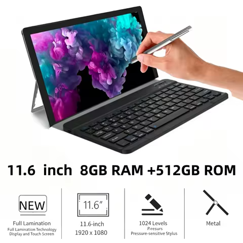 11.6 Inch FHD 1080P Pad1162 Tablet PC 64 Bit Windows 11 Intel Celeron N4100 Quad Core 8GB RAM 512GB 