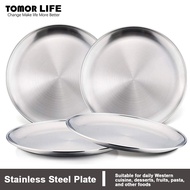 Tomor Life 304 stainless steel Dinner plate household Baking Tray single-layer western dessert buffet plate