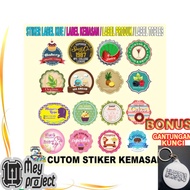 MEY Cetak Stiker/ Buat Stiker/ Stiker Label Makanan Minuman/ uk. 2x2