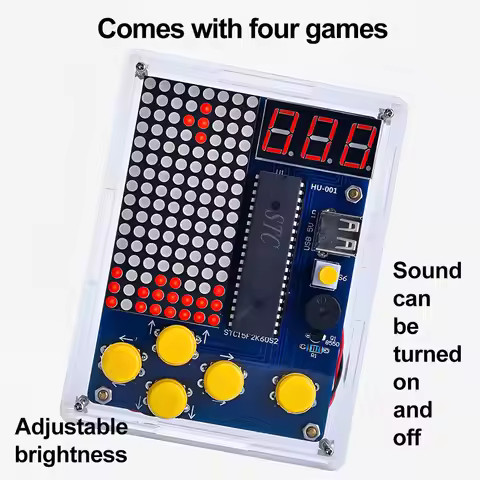 DIY Pixel Game Console Production Parts DIY Brazing Project Game Kit 51 Single Chip Game Console wit