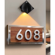 Stainless Steel Customized Unit Sign Door Sign Light House Number Plate Door Number Signage Hotel Re