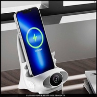 Mini Chair Desk Mobile Phone Holder Wireless Fast Charge Creative Office Stand with Speaker