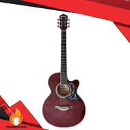 kazuki kz39c กีต้าร์โปร่ง39นิ้ว เสียงดีงานสวย งานเคลือบเงาทั้งตัว มีอุปกรณ์แถมให้เยอะมาก