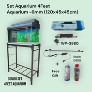 Combo Set Aquarium 4Feet (Free Gift-Antichlorine+PSB 200ml)(3/26)(6/26)