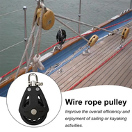 【GoE】-Marine Pulleys for Rope Pulley Block Rope Runner Silence Rotation Traction Wheel Pulley Block