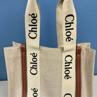 Chloe Woody tote bag帆布托特包(中號/經典咖啡色)