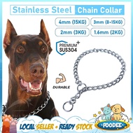 POODEE PETS Malaysia Stainless Steel Dog Collar Silver Chrome Plated Steel Training Durable