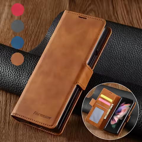 Wallet Magnetic Leather Business Case For Samsung Galaxy Z Fold 7 6 5 4 3 5G Cover Anti-drop Protect