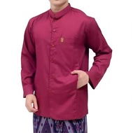BAJU KOKO PRIA TEROMPAH SEMI JAZ KOKO HAIBAH POLOS LENGAN PANJANG TOYOBO SIZE S M L XL XXL PREMIUM