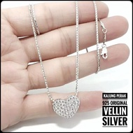 Women's 925 Silver Necklace with White Gold Plating - Authentic 925 Silver Love Necklace