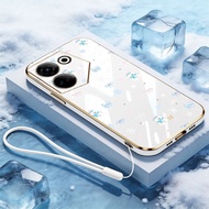YBD Case For Tecno Camon 20 Pro 4G 5G Ck6 Ck6n Ck7n Ck8n Electroplating Shell Winter Snowflakes with