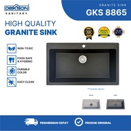 DEKKSON Granite Kitchen Sink Sink Dapur Anti Gores & Tahan Panas GKS 8865 Granite  Grey