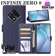 LEATHER CASE FLIP UNTUK INFINIX ZERO 8 - FLIP  WALLET CASE KULIT INFINIX ZERO 8 - CASING DOMPET-FLIP