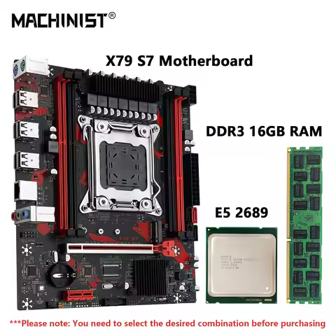 MACHINIST X79 S7 Motherboard combo LGA 2011 Intel Xeon E5 2689 CPU DDR3 1*16GB RAM Support M.2 NVME 
