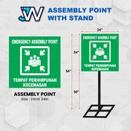 Emergency Assembly Point Stand Metal Standee Sign Tempat Berkumpul ⛔ Assembly Signage Assembly Point