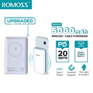 Romoss WSS05 5000mAh PD20W Wireless PowerBank Fast Charging Compact Mini Original Magnetic Battery