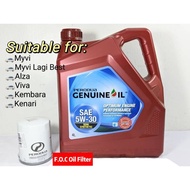 Perodua Engine Oil Semi Synthetic 5W30 4L + FOC Oil Filter