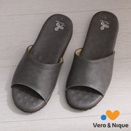 維諾妮卡 優質乳膠室內皮拖鞋-灰色XL號