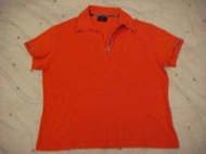 『二手真品』 真品TRUSSARDI JEANS品牌短袖(女)POLO衫(二手品)橘色 -約9.5成新