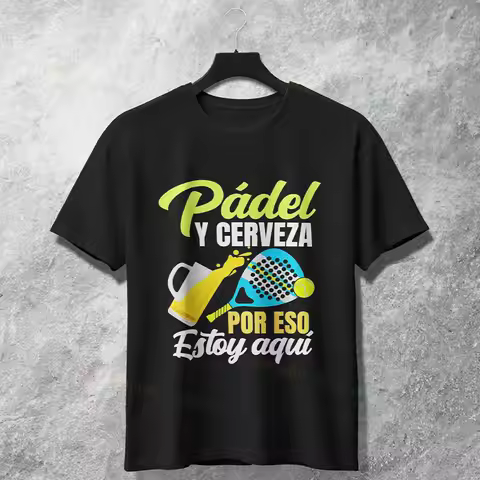 Unisex Funny Padel Tennis and Beer Graphic T-shirt 100% Cotton Short Sleeve Casual Outdoor Sport Tsh