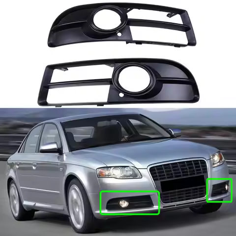 Left Right Car Front Fog Light Grilles Bumper Grill Cover For Audi A4 S4 B7 S-Line 2005 2006 2007 20
