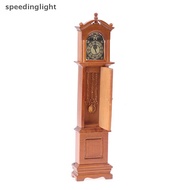 speedinglight 1:12 Dollhouse Miniature Wood Floor Clock Grandfather Clock Doll Furniture Model SDT