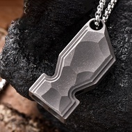 Stone Wash Hammer Pattern Whistle Waterproof Titanium Alloy Double-Tube Popular EDC Must-Have High D