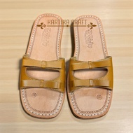 Leather Sandals Double RibbonWanita 2 Blg