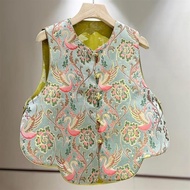 新唐装中国风马甲坎肩新品女2026时尚穿马夹通勤轻上衣夹克New Chinese Embroidery Jacket Vest Tang Suit Sleeveless Top Tacquard Ve