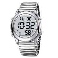 Hearkent Atomic Talking for Blind Elderly Mens Clock Watch with Alarm Radio Controlled Wristwatch En