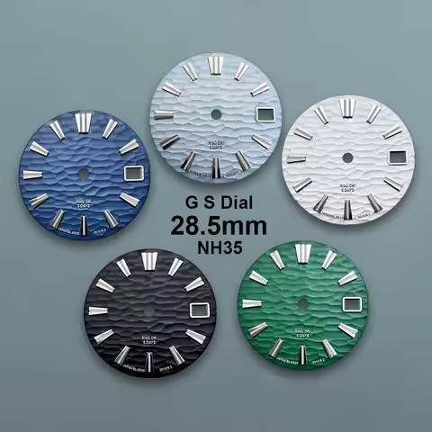 28.5mm G S Logo Waves Dial Fit NH35/NH36/4R/7S Japan Movement Green Luminous High Quality Watch Modi