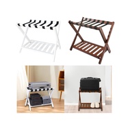 [trdfdv] Guest Room Bamboo Foldable Luggage Rack Multipurpose 26x17x21inch Portable