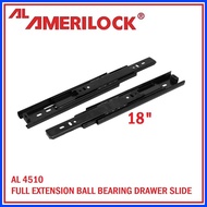 ➸ ➟ ✻ AMERILOCK Drawer Guide / Drawer Slide Ball Bearing type Black (per pair)