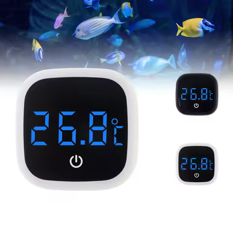 Cordless Digital Thermometer Square Display Degree Celsius White Black LED Fish Tank Temperature Gau