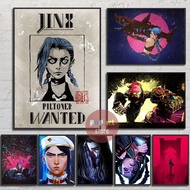 Arcane Season 2 Jinx VI Graffiti Poster Caitlyn Jayce Viktor Arcane Character Poster TV Series Wall 
