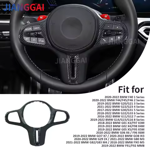 Carbon Fiber Steering Wheel Trim Cover Panel For BMW G20 G30 F40 3/4/5/6/7 Series F90 F98 G32 G11 St