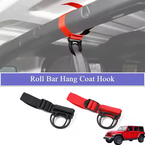 Roll Bar Hang Strap Coat Hook Kit for Jeep Wrangler Unlimited CJ YJ TJ JK JKU JL JLU 4XE JT Clothes 