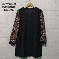 BLUS/BLOUSE TUNIK WANITA MOTIF LEOPARD LENGAN PANJANG MADE IN KOREA