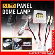 6 LED Panel Dome Lamp T10 Adapter Festoon Adapter Auto Car Interior Reading Plate Light Roof Lamp