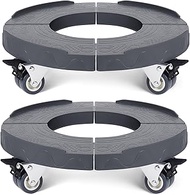 W B D WEIBIDA 2Pk Trash Can Roller Base With Wheels - Adjustable 15-19 Inch Round Heavy Duty Garage 