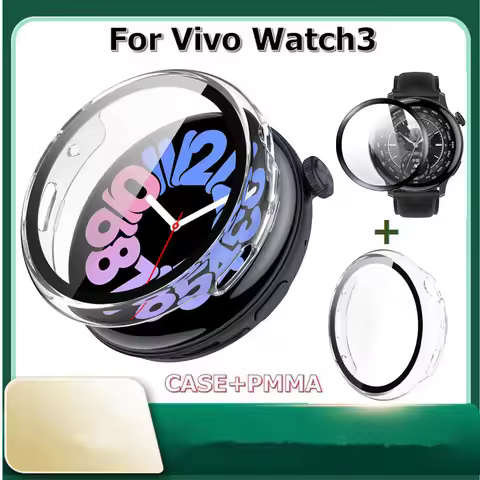 PC Bezel+Glass Film for vivowatch3 Watch Smart Bracelet Frame Replacement PMMA Screen Protectors Cas