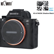 Kiwifotos คาร์บอนไฟเบอร์สีดำเงาเมทริกซ์สีดำป้องกันรอยขีดข่วนฟิล์มสำหรับ Sony ผิว A7 II A7S II A7R A7II A7SII A7RII A7M2 A7SM2ตกแต่งกล้อง A7RM2