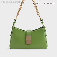 【Ladies handbags】 Charles and Keith 2021 new ladies metal buckle chain handbag original shoulder bag