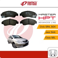 REMSA Front Brake Pads (1 set) - Compatible with H/D City SEL, Jazz Saa,  Civic SR4, Civic SO4