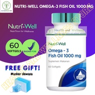 Nutriwell Nutri-Well Omega 3 Fish Oil 1000 Mg 60 Softgels Omega-3 Fish Oil